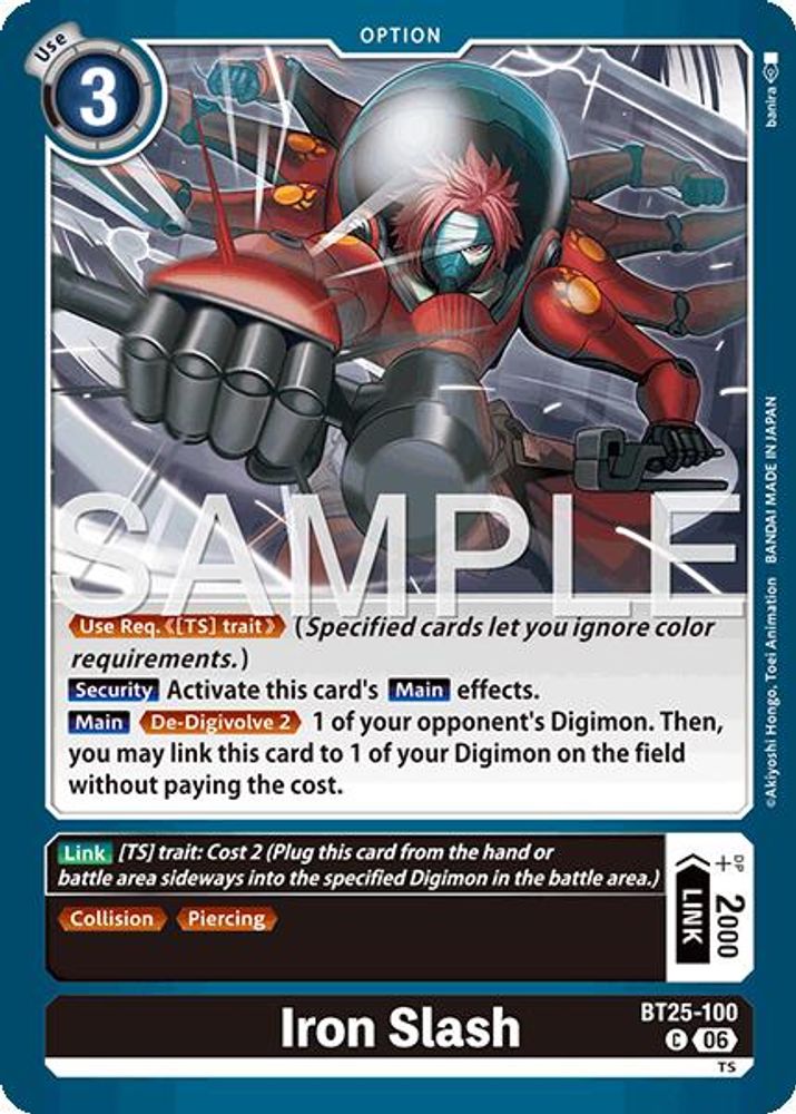 PLAYSET (4) 4x Iron Slash (BT25-100) Common - Digimon Dual Revolution