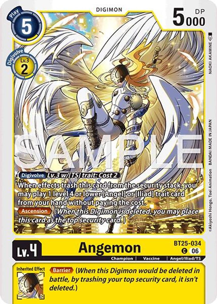 PLAYSET (4) 4x Angemon (BT25-034) Common - Digimon Dual Revolution