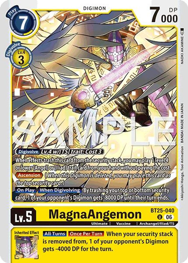 PLAYSET (4) 4x MagnaAngemon (BT25-040) Uncommon - Digimon Dual Revolution