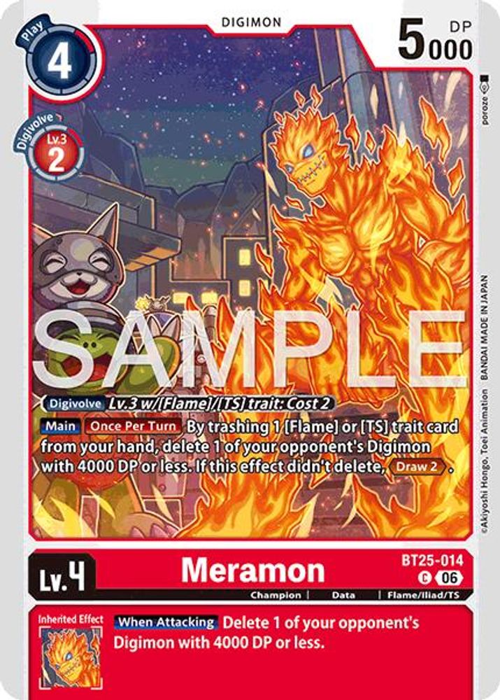 PLAYSET (4) 4x Meramon (BT25-014) Common - Digimon Dual Revolution