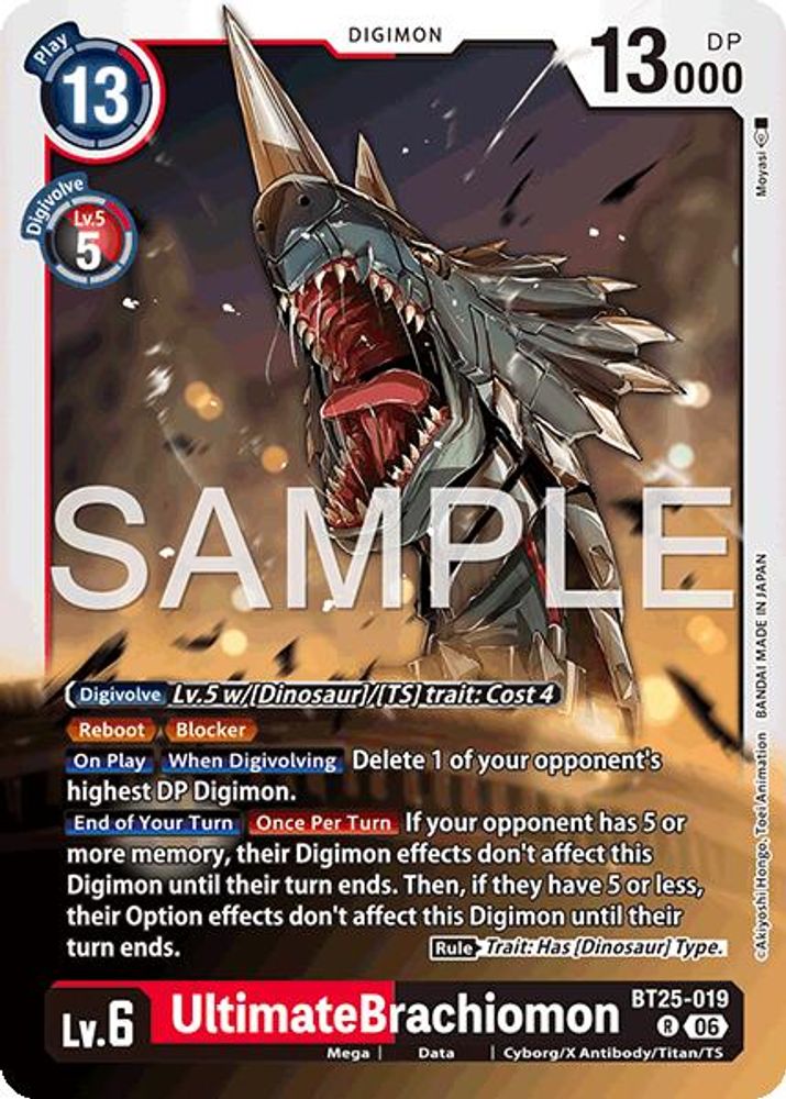 UltimateBrachiomon (BT25-019) Rare - Digimon Dual Revolution