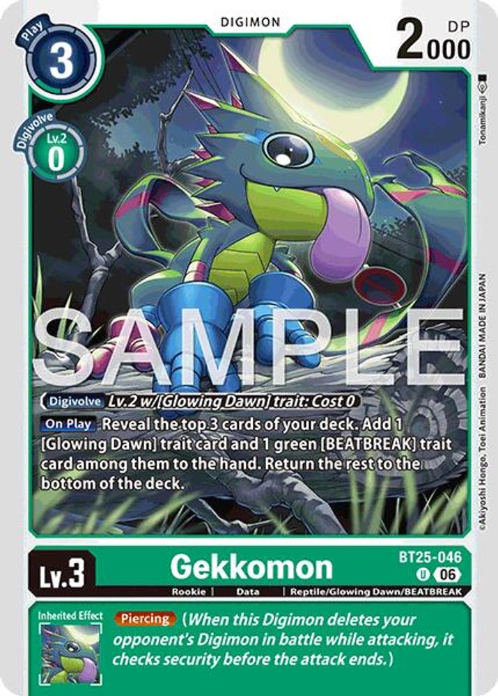 PLAYSET (4) 4x Gekkomon (BT25-046) Uncommon - Digimon Dual Revolution