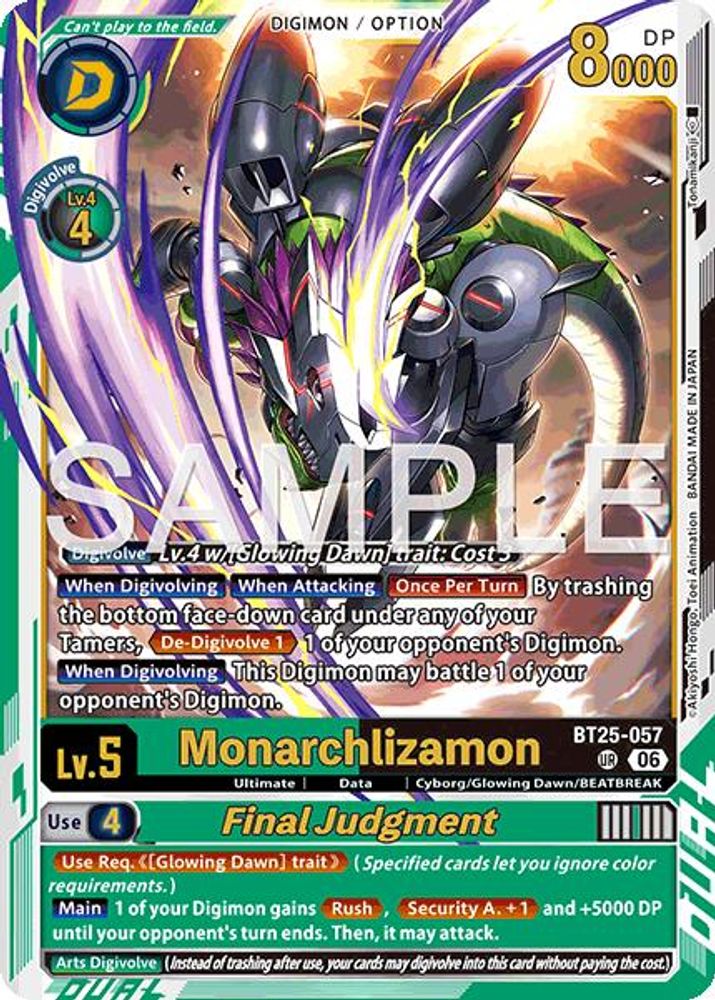 Monarchlizamon // Final Judgement (BT25-057) Ultimate Rare - Digimon Dual Revolution