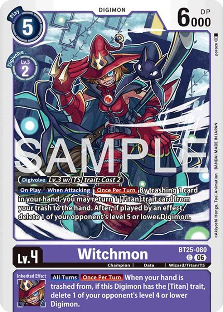 PLAYSET (4) 4x Witchmon (BT25-080) Common - Digimon Dual Revolution