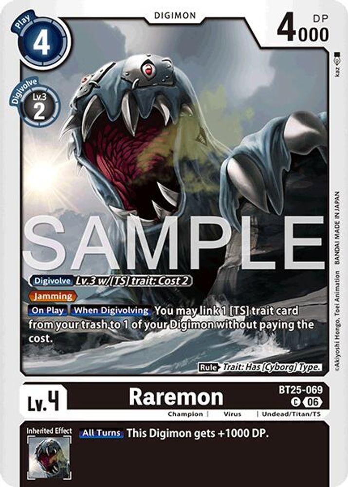 PLAYSET (4) 4x Raremon (BT25-069) Common - Digimon Dual Revolution