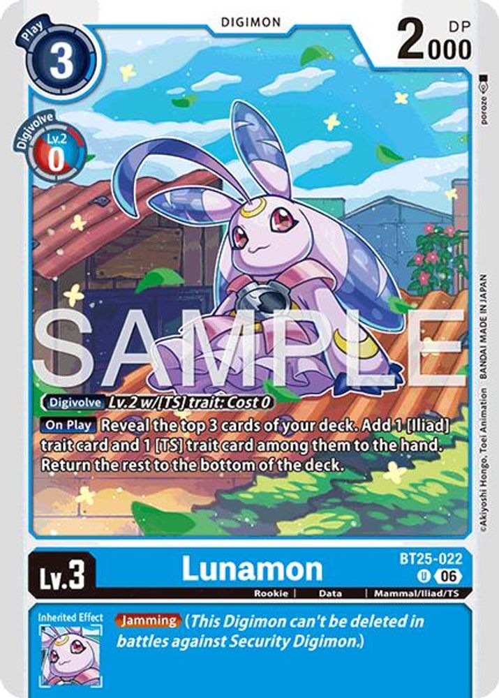PLAYSET (4) 4x Lunamon (BT25-022) Uncommon - Digimon Dual Revolution