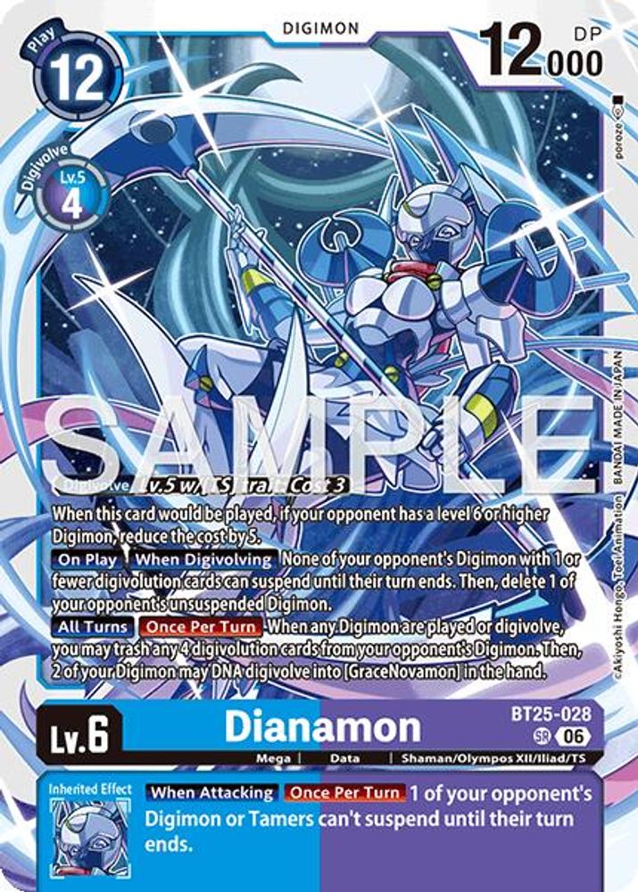 Dianamon (BT25-028) Super Rare - Digimon Dual Revolution