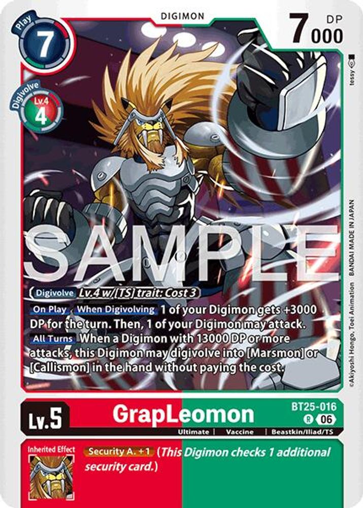 GrapLeomon (BT25-016) Rare - Digimon Dual Revolution