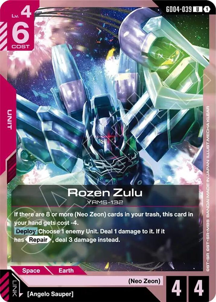 PLAYSET (4) 4x Rozen Zulu (GD04-039) [UC] - Gundam Phantom Aria