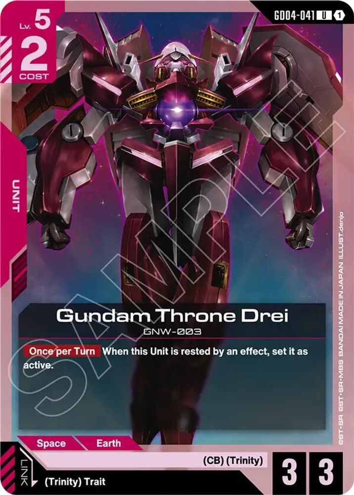 PLAYSET (4) 4x Gundam Throne Drei (GD04-041) [UC] - Gundam Phantom Aria