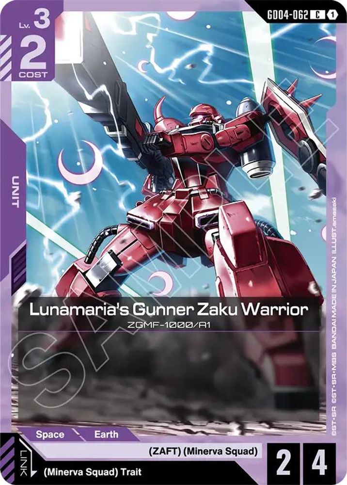 PLAYSET (4) 4x Lunamaria's Gunner Zaku Warrior (GD04-062) [C] - Gundam Phantom Aria