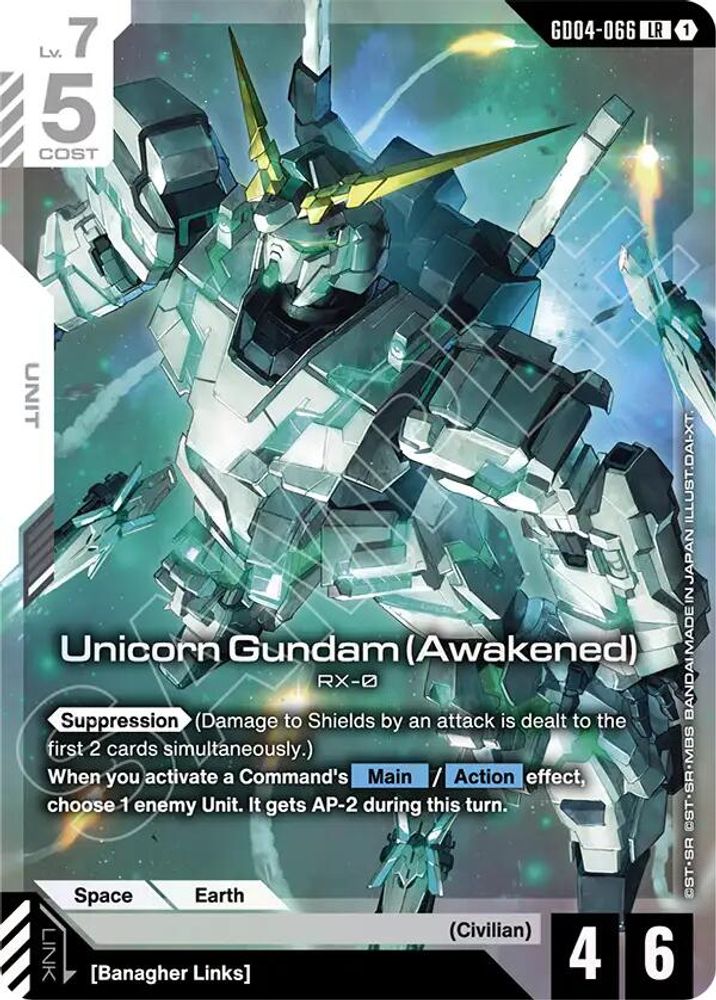 Unicorn Gundam (Awakened) (GD04-066) [LR] - Gundam Phantom Aria