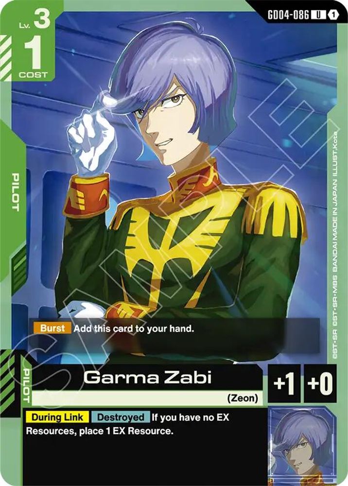 PLAYSET (4) 4x Garma Zabi (GD04-086) [UC] - Gundam Phantom Aria