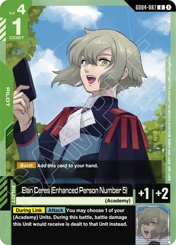 PLAYSET (4) 4x Elan Ceres (Enhanced Person Number 5) (GD04-087) [UC] - Gundam Phantom Aria