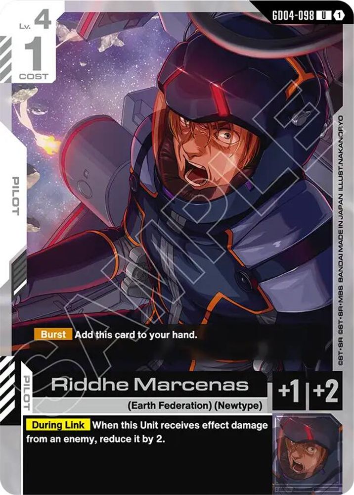 PLAYSET (4) 4x Riddhe Marcenas (GD04-098) [UC] - Gundam Phantom Aria