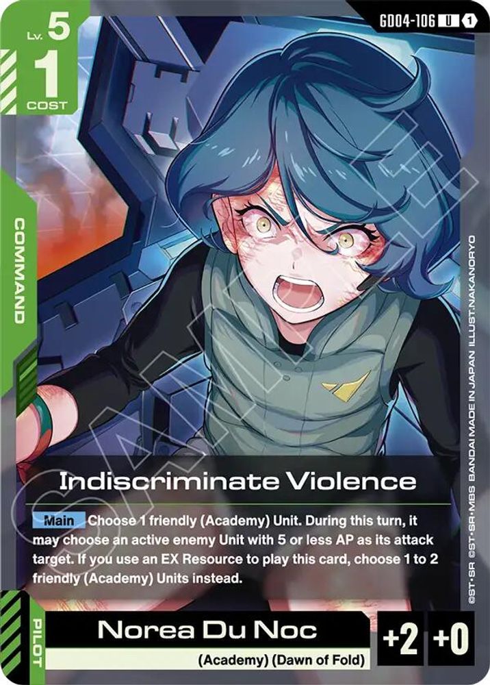 PLAYSET (4) 4x Indiscriminate Violence (GD04-106) [UC] - Gundam Phantom Aria