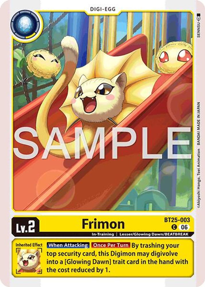 PLAYSET (4) 4x Frimon (BT25-003) Common - Digimon Dual Revolution