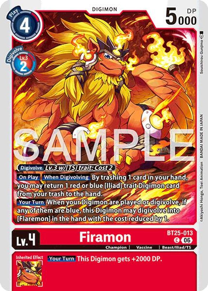 PLAYSET (4) 4x Firamon (BT25-013) Common - Digimon Dual Revolution