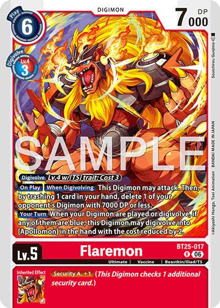 Flaremon (BT25-017) Rare - Digimon Dual Revolution