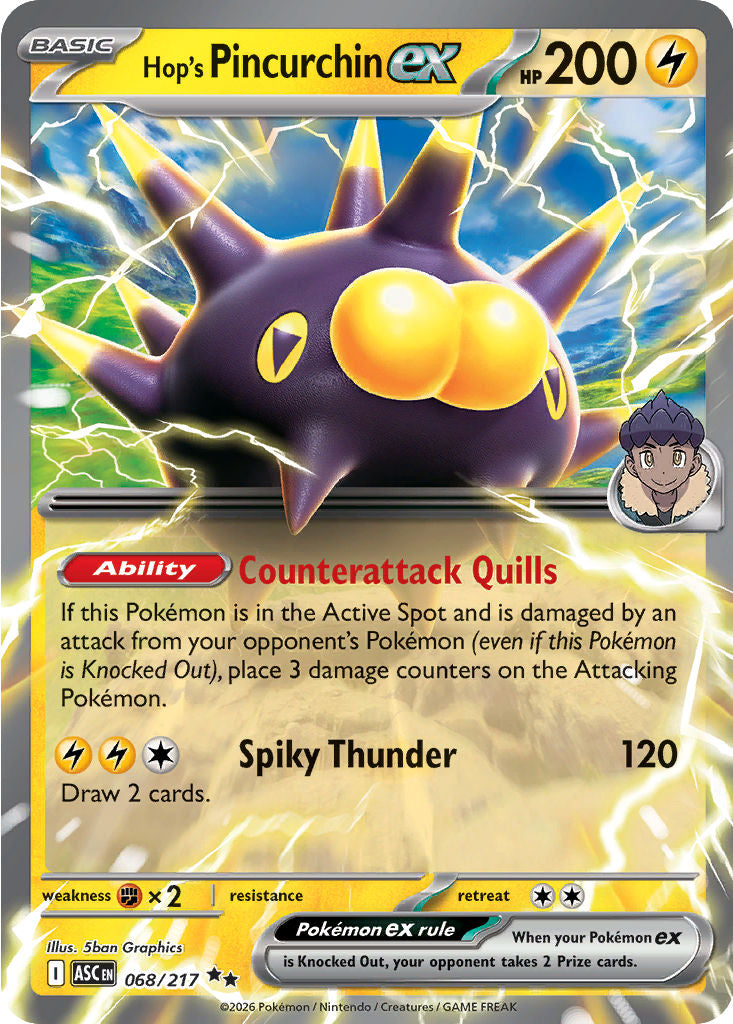 Hop's Pincurchin ex - ( 068 ) - Double Rare - Pokemon ME Ascended Heroes