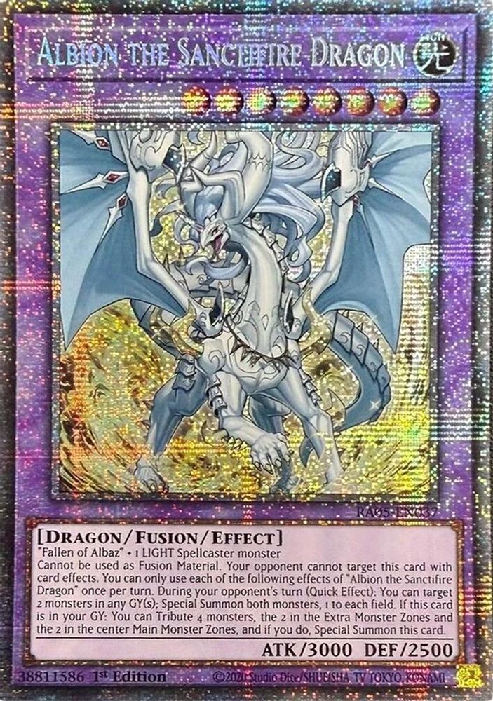 [STARLIGHT RARE] Albion the Sanctifire Dragon - (RA05-EN037) - 1st Edition