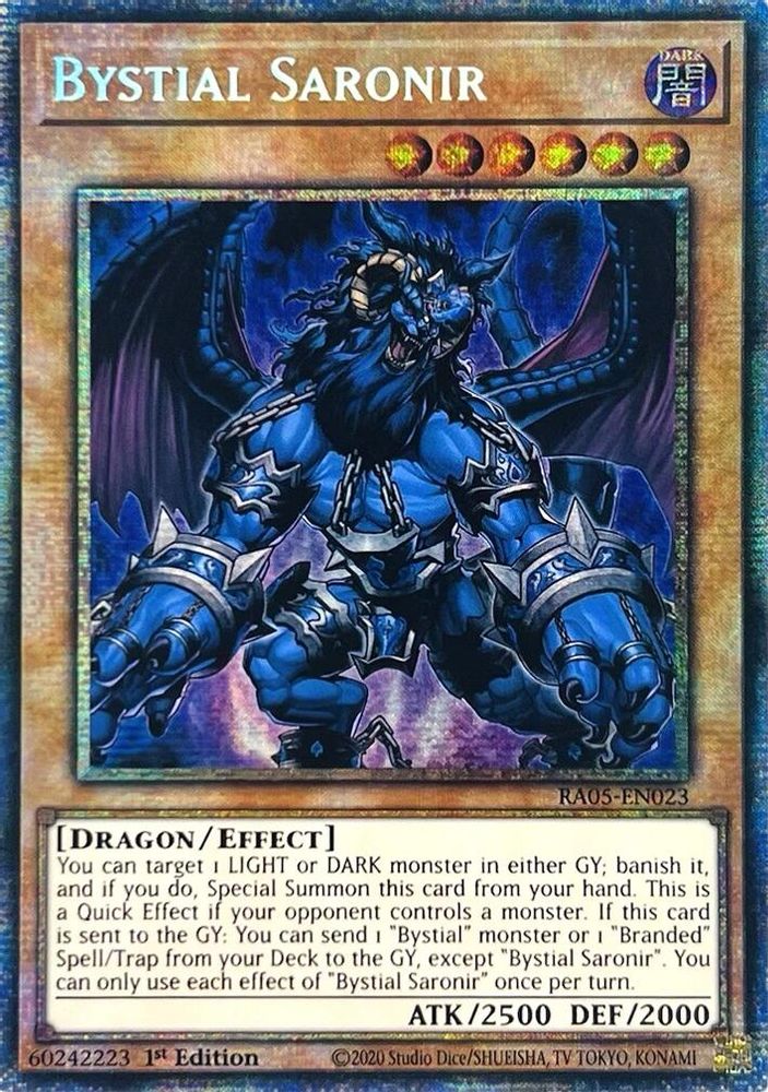 [STARLIGHT RARE] Bystial Saronir - (RA05-EN023) - 1st Edition