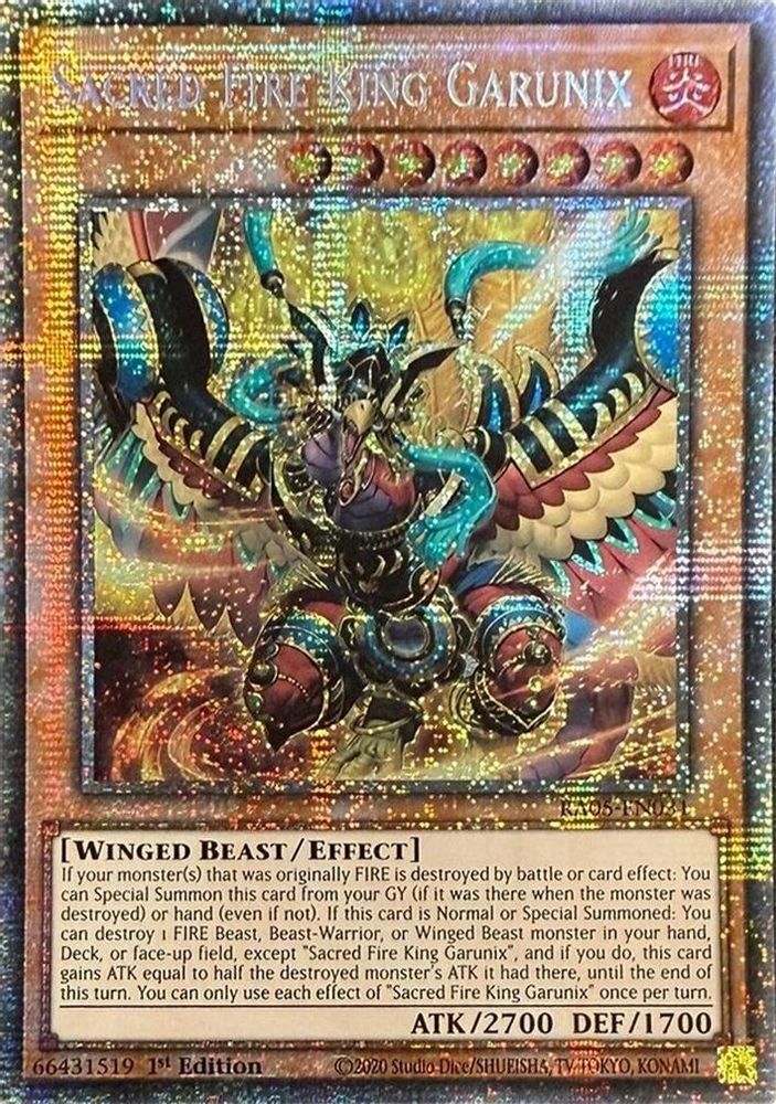 [STARLIGHT RARE] Sacred Fire King Garunix - (RA05-EN031) - 1st Edition