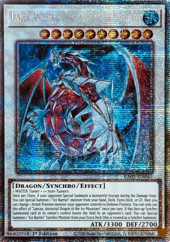 [STARLIGHT RARE] Lancea, Ancestral Dragon of the Ice Mountain - (RA05-EN045) - 1st Edition