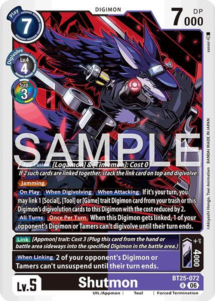 Shutmon (BT25-072) Rare - Digimon Dual Revolution