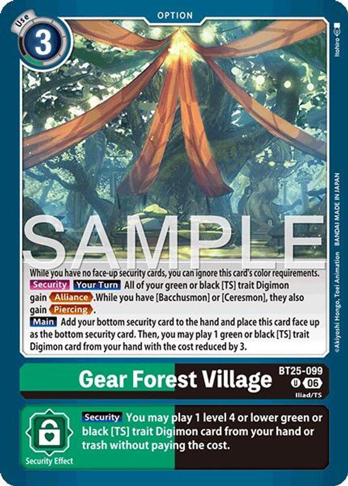 PLAYSET (4) 4x Gear Forest Village (BT25-099) Uncommon - Digimon Dual Revolution