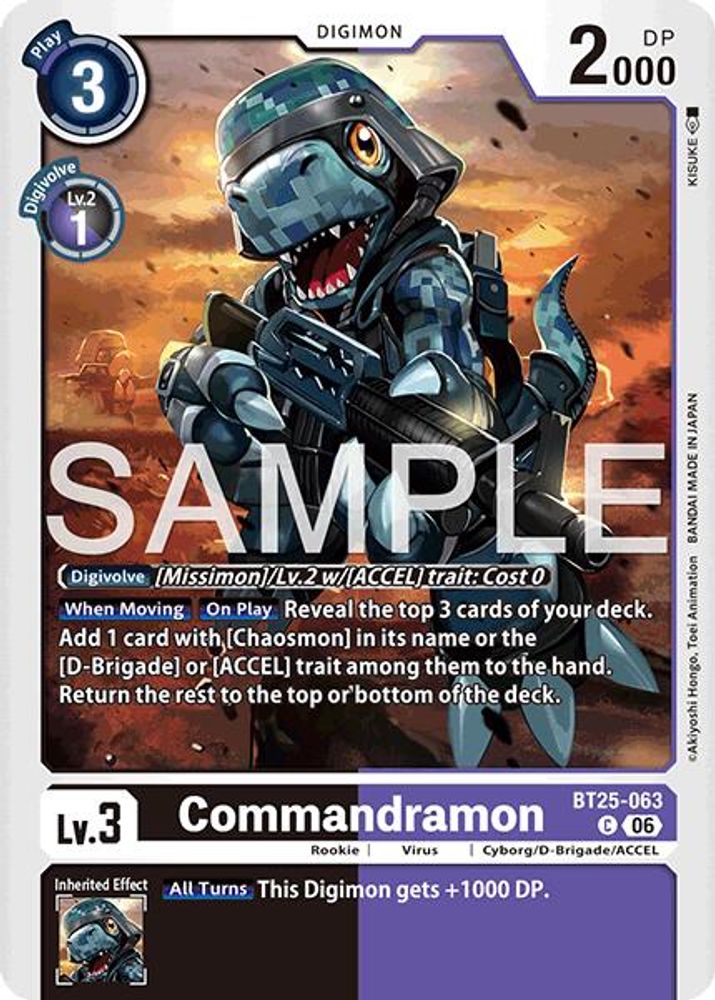 PLAYSET (4) 4x Commandramon (BT25-063) Common - Digimon Dual Revolution