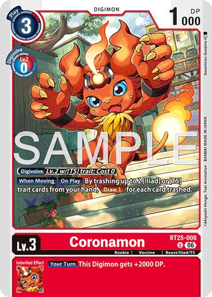 PLAYSET (4) 4x Coronamon (BT25-008) Uncommon - Digimon Dual Revolution