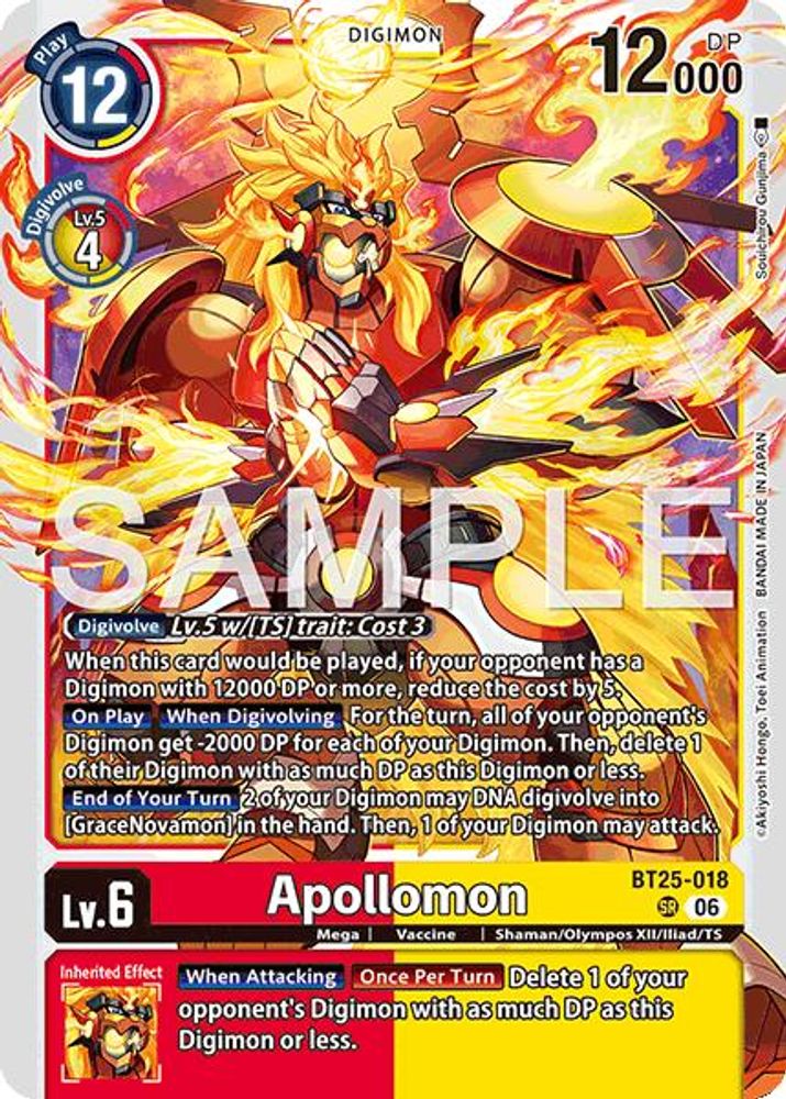 Apollomon (BT25-018) Super Rare - Digimon Dual Revolution