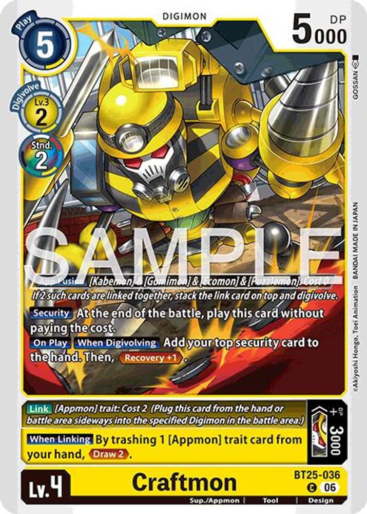 PLAYSET (4) 4x Craftmon (BT25-036) Common - Digimon Dual Revolution