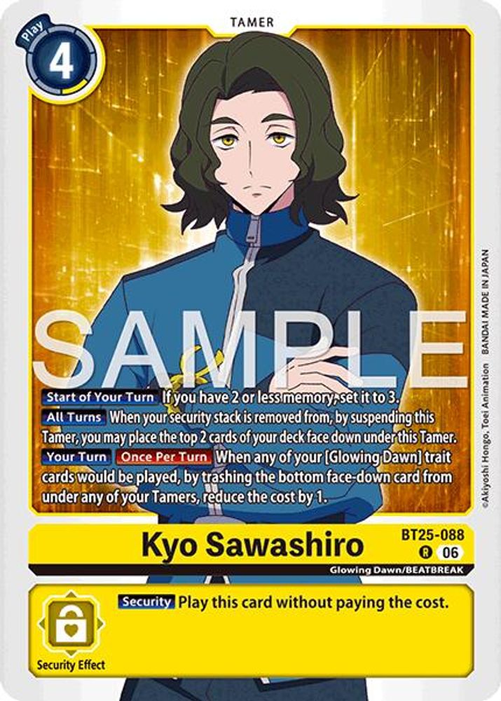 Kyo Sawashiro (BT25-088) Rare - Digimon Dual Revolution