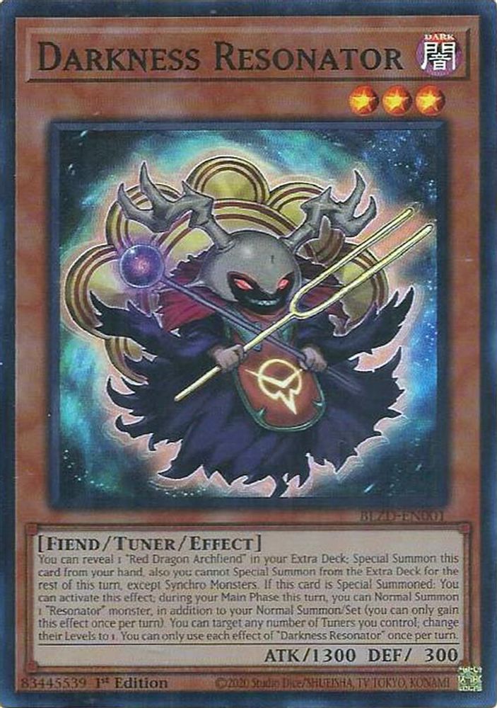 Darkness Resonator - (BLZD-EN001) - Super Rare 1st Edition