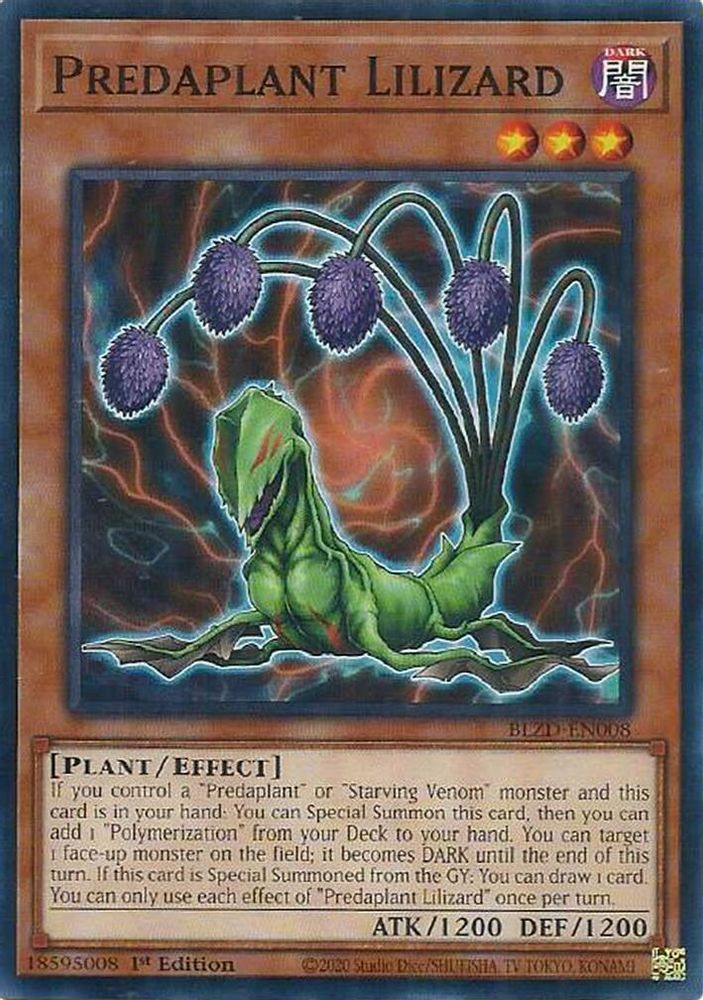 PLAYSET (3) 3x Predaplant Lilizard - (BLZD-EN008) - Common 1st Edition