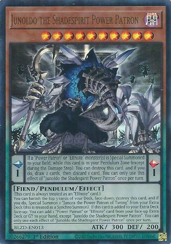 Junoldo the Shadespirit Power Patron - (BLZD-EN013) - Ultra Rare 1st Edition