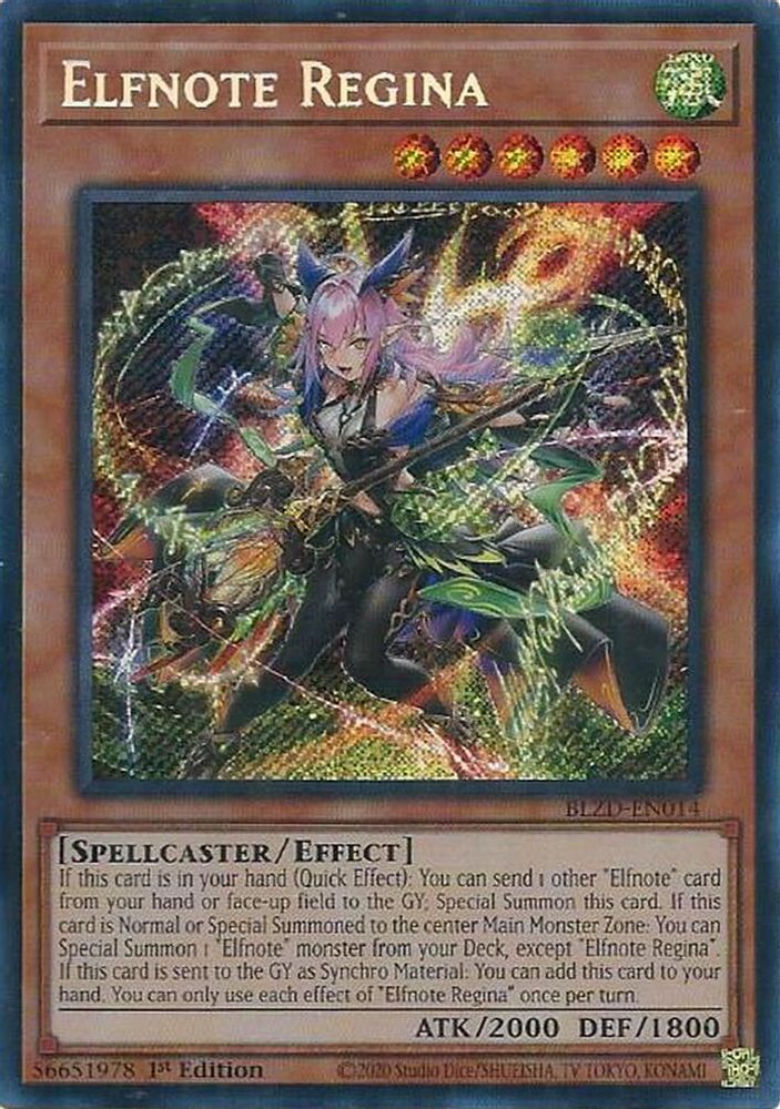 Elfnote Regina - (BLZD-EN014) - Secret Rare 1st Edition
