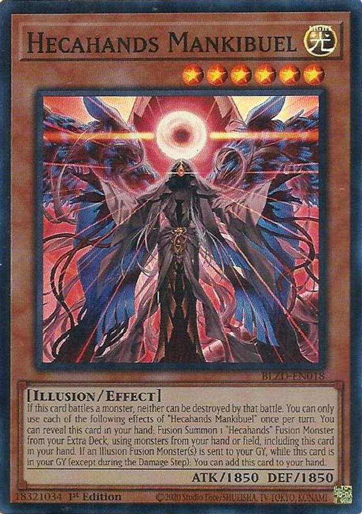 Hecahands Mankibuel - (BLZD-EN018) - Super Rare 1st Edition