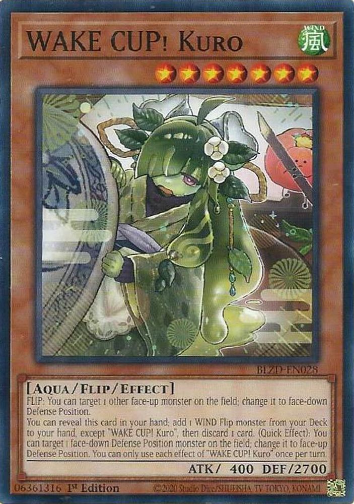 PLAYSET (3) 3x WAKE CUP! Kuro - (BLZD-EN028) - Common 1st Edition