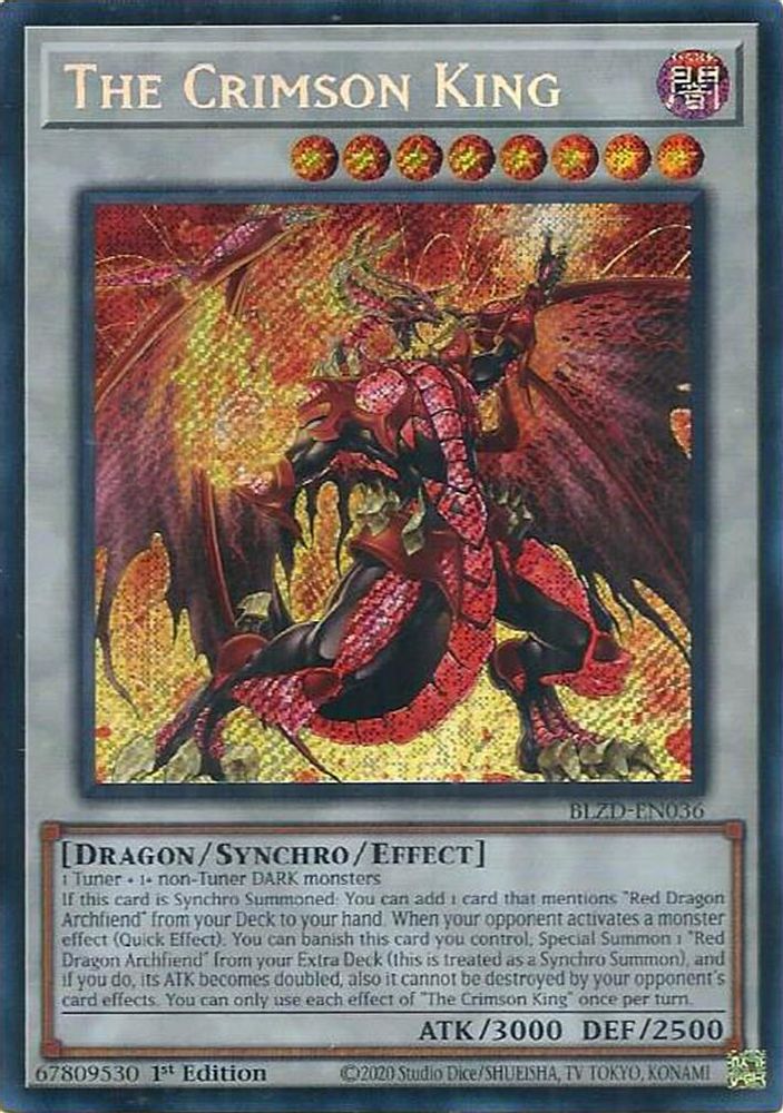 The Crimson King - (BLZD-EN036) - Secret Rare 1st Edition