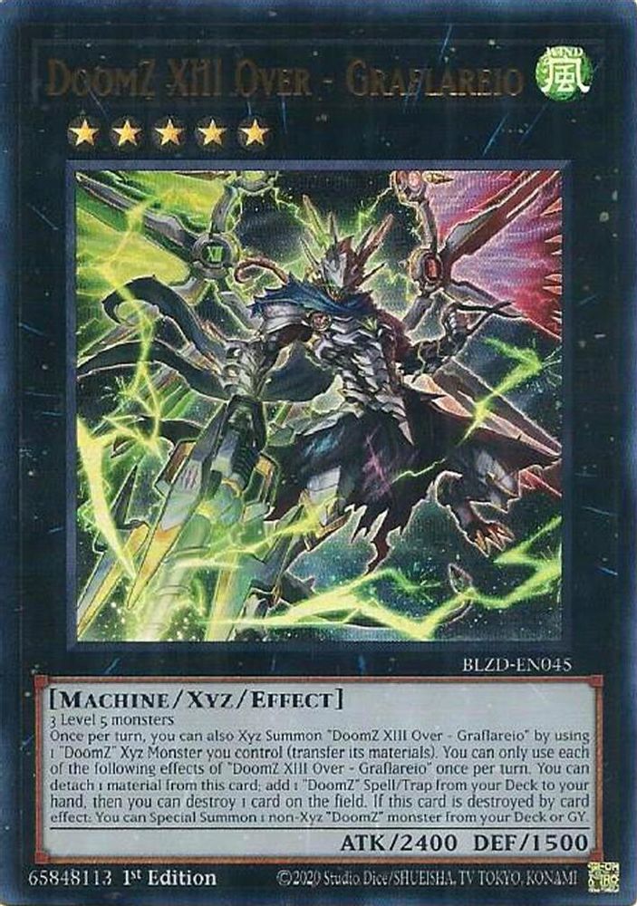 DoomZ XIII Over - Graflareio - (BLZD-EN045) - Ultra Rare 1st Edition