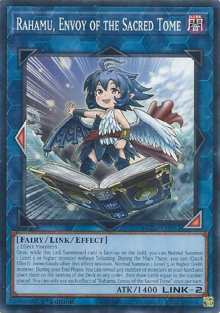 PLAYSET (3) 3x Rahamu, Envoy of the Sacred Tome - (BLZD-EN051) - Common 1st Edition