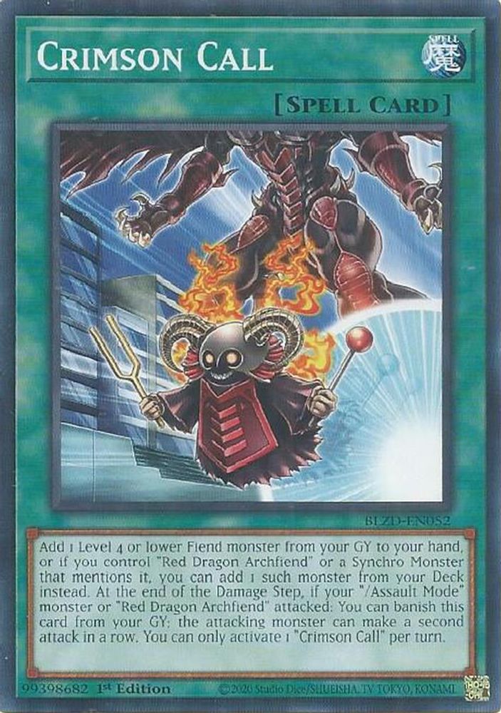 PLAYSET (3) 3x Crimson Call - (BLZD-EN052) - Common 1st Edition