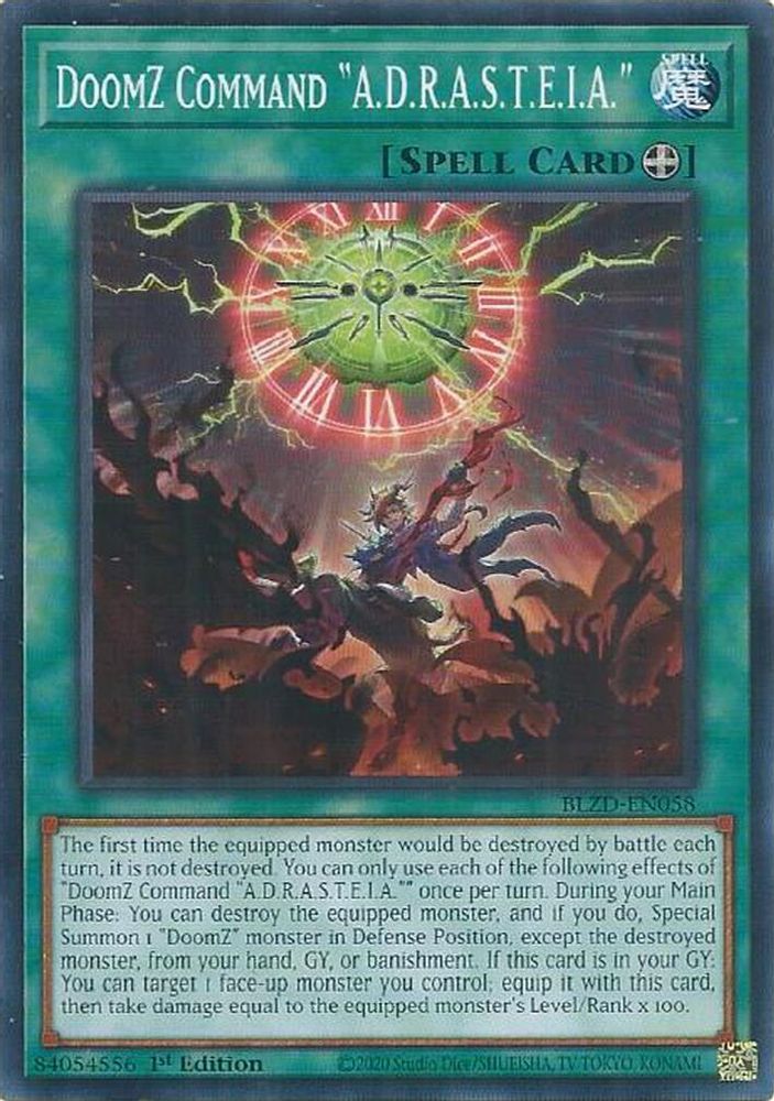 PLAYSET (3) 3x DoomZ Command "A.D.R.A.S.T.E.I.A." - (BLZD-EN058) - Common 1st Edition