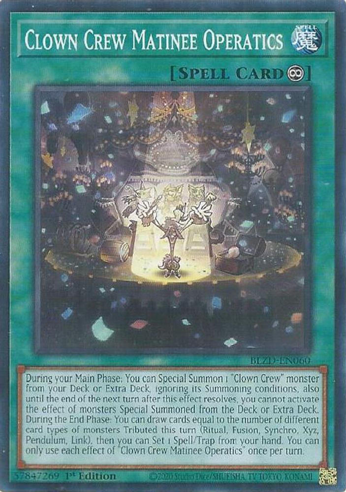 PLAYSET (3) 3x Clown Crew Matinee Operatics - (BLZD-EN060) - Common 1st Edition