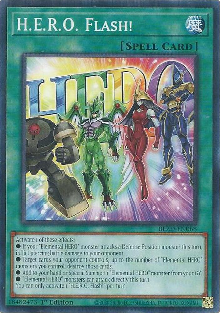 PLAYSET (3) 3x H.E.R.O. Flash! - (BLZD-EN068) - Common 1st Edition