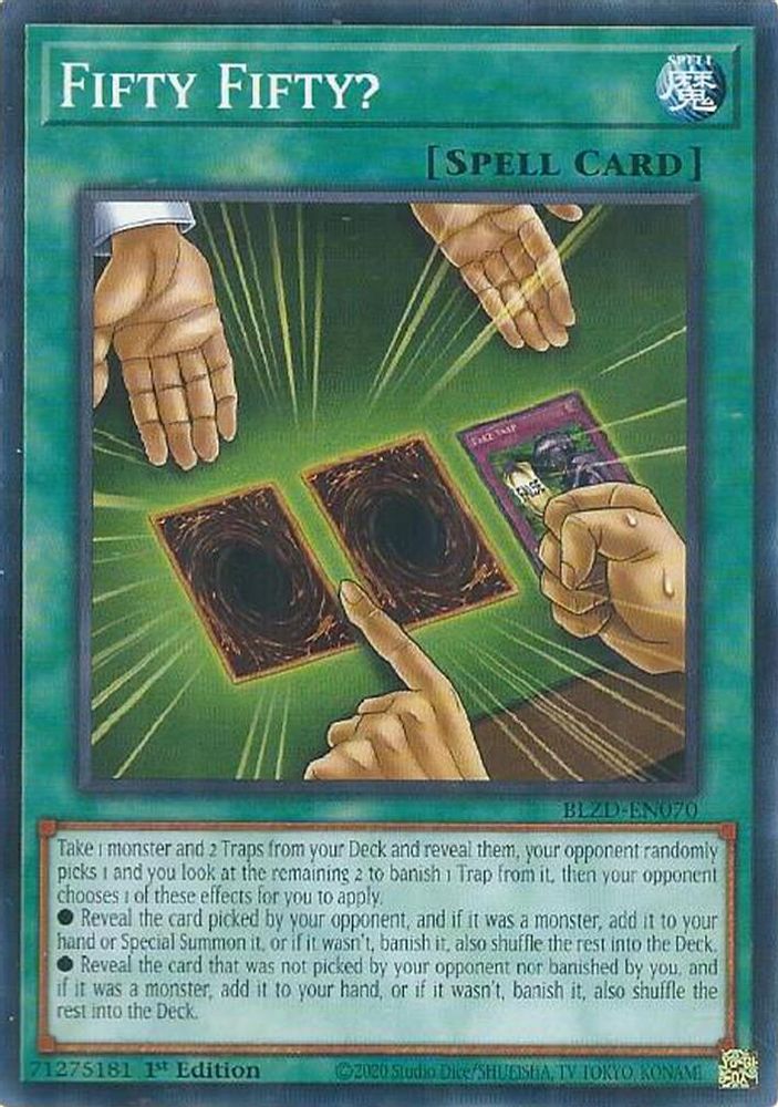 PLAYSET (3) 3x Fifty Fifty? - (BLZD-EN070) - Common 1st Edition