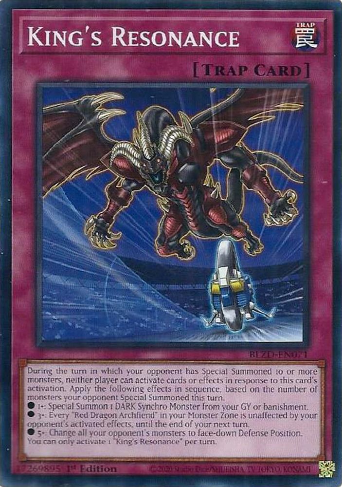 PLAYSET (3) 3x King's Resonance - (BLZD-EN071) - Common 1st Edition